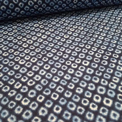 Japanese Traditional Indigo Dotted Cotton Fabric For Dress And Quilting 61870-1 • £1.50