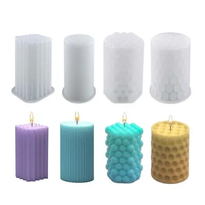 £6.29 • Buy Silicone Cylinder Candle Mold DIY 3D Wax Candle Making Mould Handmade Soap Molds