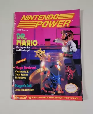 Nintendo Power Magazine Volume 18 Dr. Mario Poster Intact  • $8