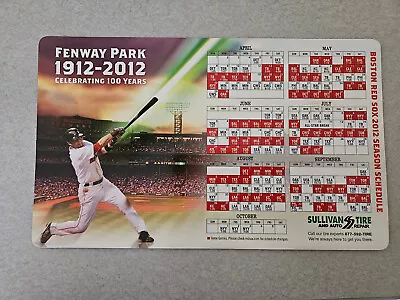 MS20 Boston Red Sox 2012 MLB Baseball Magnet Schedule - Sullivan Tire • $2