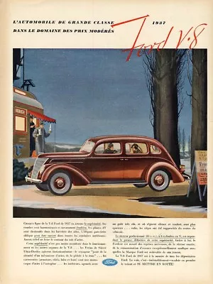 L'automobile De Grande Classe - Ford Fordor Ad 1937 In French • $9.99