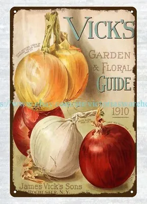 1910 Philadelphia PA. James Vick's Sons Garden Floral Guide Metal Tin Sign • $18.87