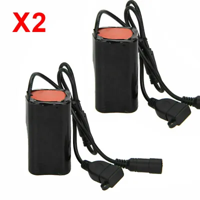 2Pcs USB Rechargeable 6400mAh 8.4V Battery Pack Set For LED Bike Light Head Lamp • £21.59