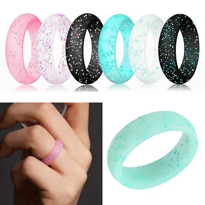 Medical Silicone Finger Ring Flexiable Rubber Wedding Rings Bands For Men Women • $3.99