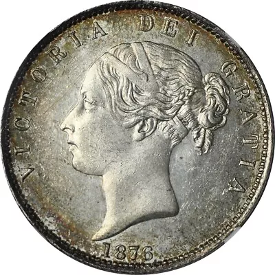 Great Britain 1876 Silver Half Crown Queen Victoria By William Wyon NGC MS62 • $782