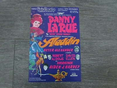 Danny La Rue & Peter Alexander In Aladdin 1989 Halifax Civic Theatre Panto Flyer • £9.99