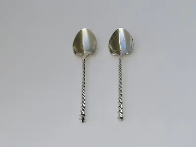 Twist Handle Sterling Silver Spoons 2 Pcs. Set • $45