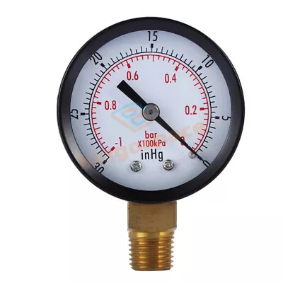 0~-30inHg 0~-1bar Digital Mini 2  Dial Air Vacuum Pressure Gauge Meter Manometer • $9.48