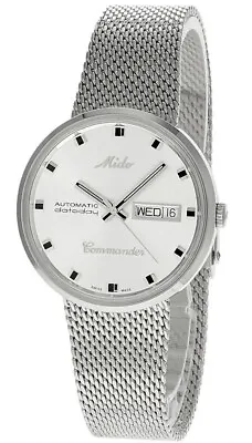 MIDO Commander 1959 37MM SS Silver Mesh Men's Watch M8429.4.21.13 • $666