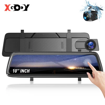 $62.99 • Buy XGODY 1080P Dash Camera 10  Rear View Camera Car DVR Reversing Mirror Recorder