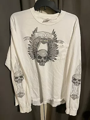 2008 Harley-Davidson Till Death Do Us Part Double Sided Long Sleeve T-Shirt  2XL • $29.21