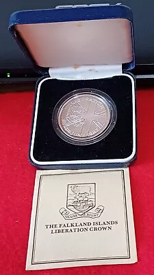 1982 Falkland Islands Sterling Silver Fifty Pence Liberation Crown • £20