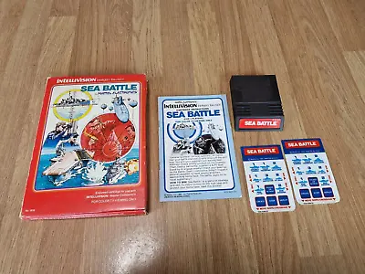 Intellivision - Sea Battle - Boxed With Manual & 2 Overlays - PAL - Good • £7.99
