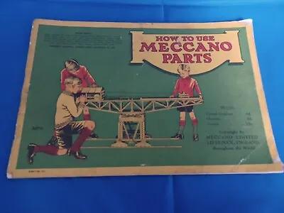 Meccano Vtg 1931 - How To Use Meccano Parts Manual Rare  • £12.99