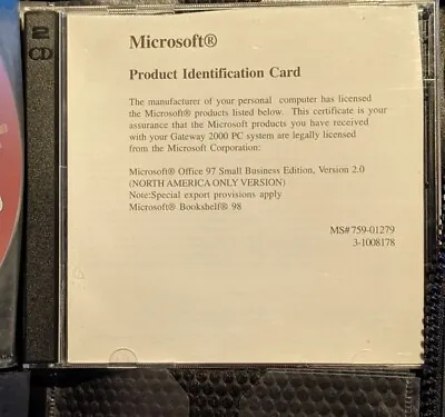 Microsoft Office 97 Professional Edition + Bookshelf (Retail) (1 User/s) - Full • $9.99