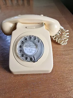 Vintage Bt Rotary Telephone Cream Retro 1970s Good Condition • £24.99