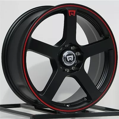 5x100 5x114.3  Alloy MR11677031740  Motegi Racing MR116 NEW Set Of 4 Black Red • $724