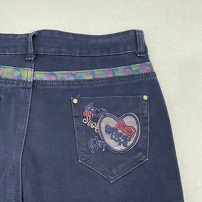 $24.99 • Buy Disney Womens Minnie Mouse High Rise Jeans Size 31 Dark Blue Stretch Vintage ?