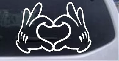 Mickey Mouse Glove Hands In Heart Shape Car Or Truck Window Laptop Decal Sticker • $5.73