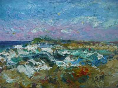 £30 • Buy  Rough Sea, Porthmeor, Cornwall  Original Oil Painting