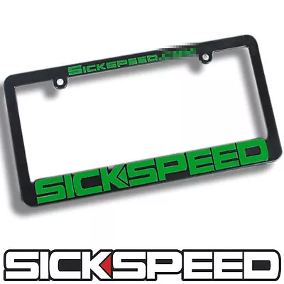 1pc Black/green Logo License Plate Cover Holder Decorative Plastic Frame Tag P5 • $7.55