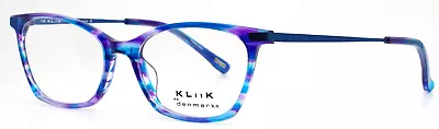 KLIIK 618 536 Purple Blue Girls Kids Semi Cat Eye Eyeglasses 49-16-135 B:34 • $59.99