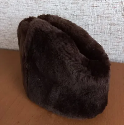 Soviet Fur Mouton Hat Vintage Warm Hat Winter Brown Hat USSR Size 55 #26 • $35