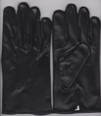 Men's Black Leather Dress Gloves - Formal-Victorian/Mourning-Steampunk-Medieval • $21.99