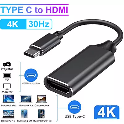 4K USB-C Type C To HDMI HDTV TV Cable Adapter For Mac Samsung S Series Huawei • $9.11