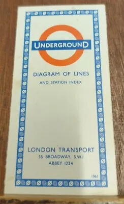 Tube Map 1961 London Underground Map Hutchinson • £13.75