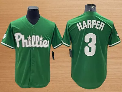 Bryce Harper Jersey Men's All Stitched Green S-3XL • $54.99