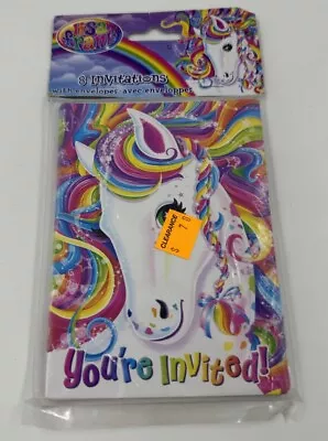 NEW Vintage Lisa Frank Party Invitations Rainbow Unicorn Horse Birthday 8 Count • £5.35