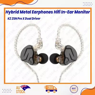 KZ ZSN Pro X Dual Driver 1BA+1DD Hybrid Metal Earphones Hifi In-Ear Monitor With • $45.88