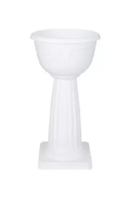 40cm Venetian Jardiniere Garden Pedistal Planter Plant Pot Plastic White Colour • £13.99