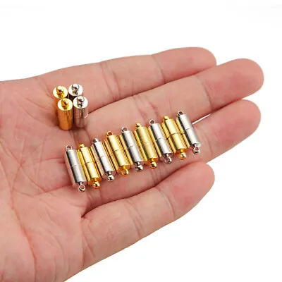 £4.55 • Buy 10Set Silver/Gold Tone Copper Barrel Magnetic Clasp Fit Bracelet Necklace Making