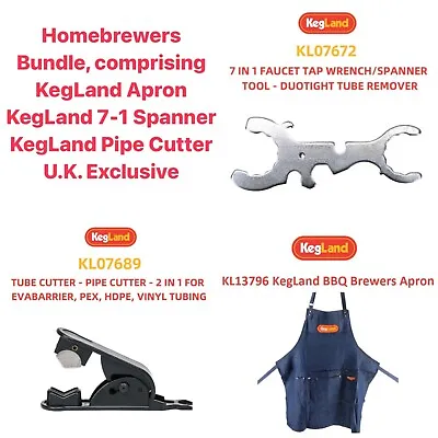 Kegland Tap Spanner Apron Pipe Cutter Bundle 7 In 1 Brewers Wrench Homebrew • £22