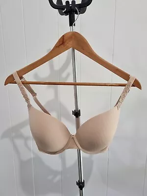 Simone Perele Beige Underwire Everyday T-Shirt Bra Size 30F 8E Like New • $30