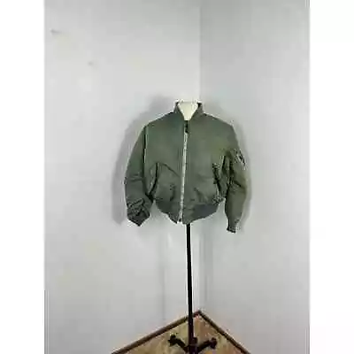 90s Vtg Alpha Repro Military U.S.Air Force MA-1 Flight Jacket Size Large 865320 • $85