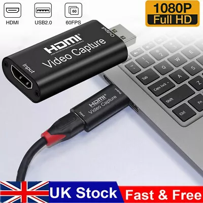 HDMI To USB2.0 Video Capture Card Screen Record 1080P For Game / Live Streaming • £6.99