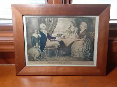 N. CURRIER Tinted Lithograph  Washington Family  1838-56 (2 Spruce St. Era) • $165