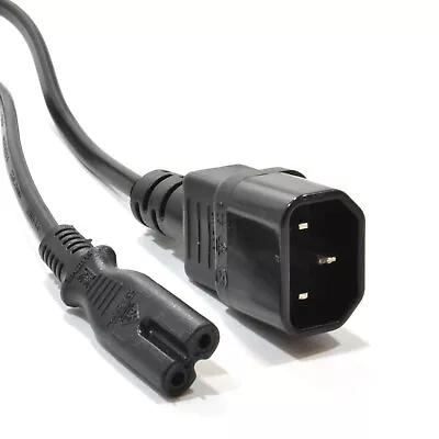 2m IEC C14 3 Pin Female Of Eight Fig 8 C7 Plug Power Cable [006161] • £5.18