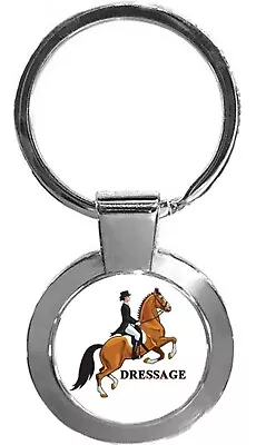 Dressage Event Horse Games Round Shaped Metal Keyring In A Gift Box • £5.99