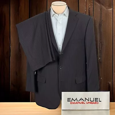 Emanuel Ungaro 2 Piece Suit Mens 46R 38x31 Brown Stripe • $99