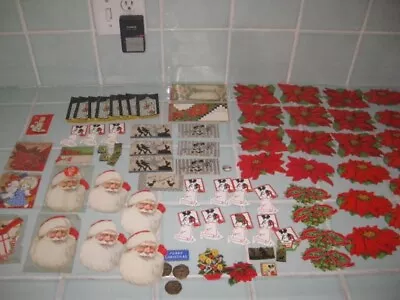 $24.95 • Buy Lot Deco Vintage 1940's Christmas Seals & Gift Tags Unused Dennison