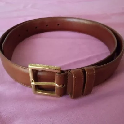 Coach Glove Tanned Cowhide Leather Belt Tan 7600 Brass Buckle Men's Size 36  In • $28.25