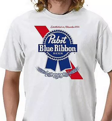 Pabst Blue Ribbon Beer T-shirt.GrayKhakiWhiteYellow. S-XXXL Free Ship To USA • $19.95