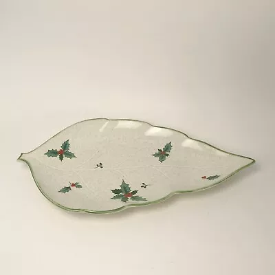 Mikasa Festive Season Plate Holly Leaves Christmas Serving Dish EB451 Oven DW • $14