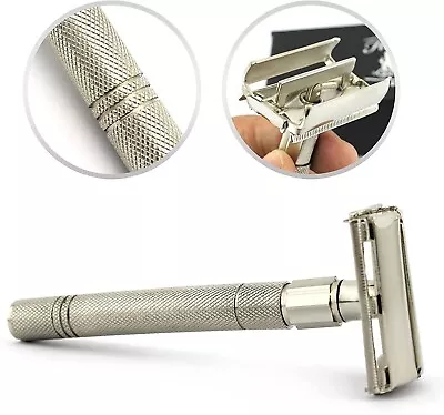 Vintage DE Twist Butterfly Open Stylish Double Edge Safety Travel Razor For Mens • £16.99