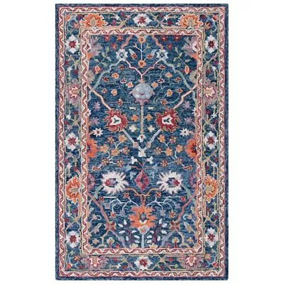 Safavieh BLM686M Blossom Blue / Red Area Rug Contemporary Carpet Shag Floor Mat • $72.26