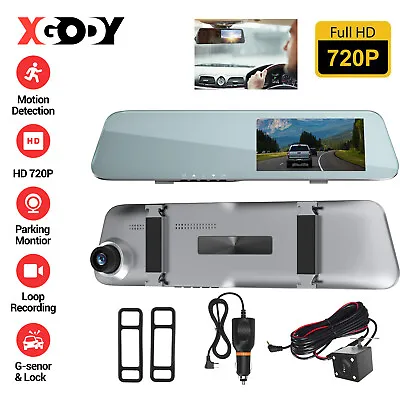 $33.99 • Buy 1080P Dash Camera Rear View Car DVR Reversing Mirror Front And Rear DVR Recorder